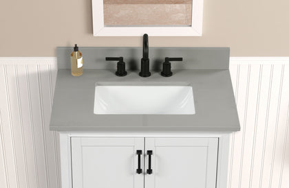 73” Earth Gray Quartz Vanity Top with Sink
