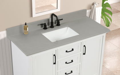 49" Earth Gray Quartz Vanity Top with Sink