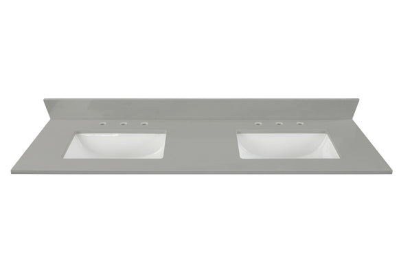 73” Earth Gray Quartz Vanity Top Sink