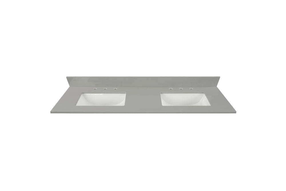 73” Earth Gray Quartz Vanity Top with Sink