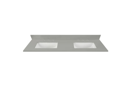 73” Earth Gray Quartz Vanity Top with Sink