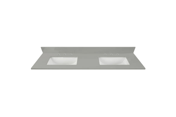 73” Earth Gray Quartz Vanity Top Sink