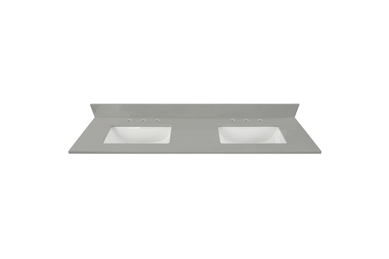 73” Earth Gray Quartz Vanity Top with Sink