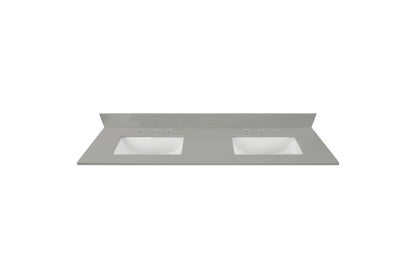 61" Earth Gray Quartz Vanity Top with Sink