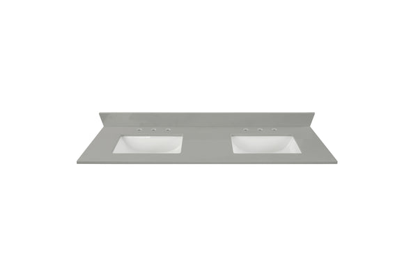 61“ Earth Gray Quartz Vanity Top Sink