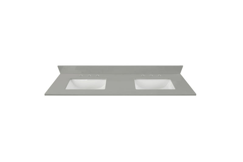 61“ Earth Gray Quartz Vanity Top with Sink