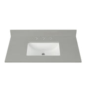 73” Earth Gray Quartz Vanity Top with Sink