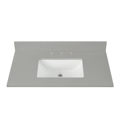49" Earth Gray Quartz Vanity Top with Sink