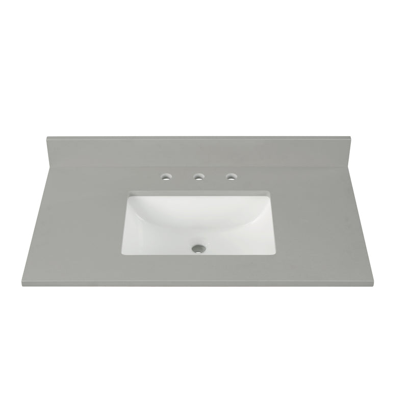 49“ Earth Gray Quartz Vanity Top with Sink