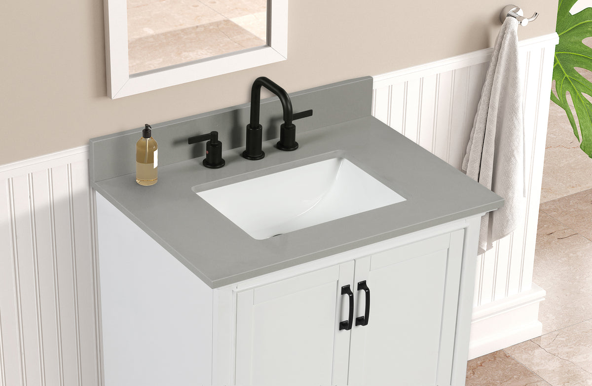 37“ Earth Gray Quartz Vanity Top with Sink