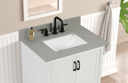73” Earth Gray Quartz Vanity Top with Sink