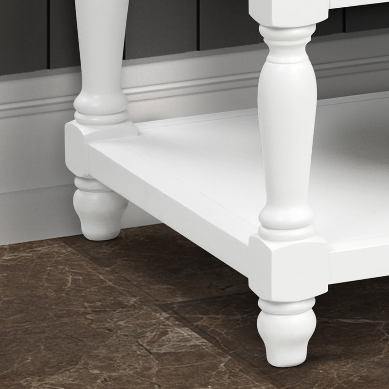 60" Elizabeth Vanity Set with Carrara Marble Top