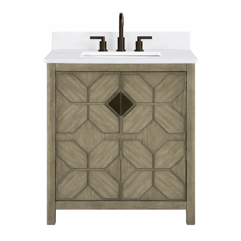 Emporia 30" Single Vanity with White Calacatta Vicenza Quartz Top