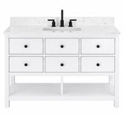 Encino 48" Single Vanity With Carrara White Quartz Stone Top