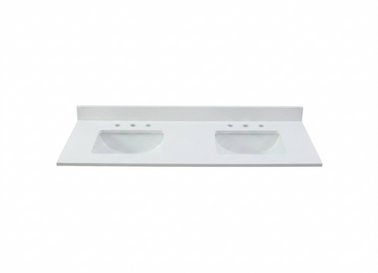 61" Snow White Quartz Vanity Top with Sink