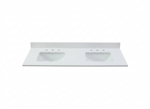 61" Snow White Quartz Vanity Top with Sink