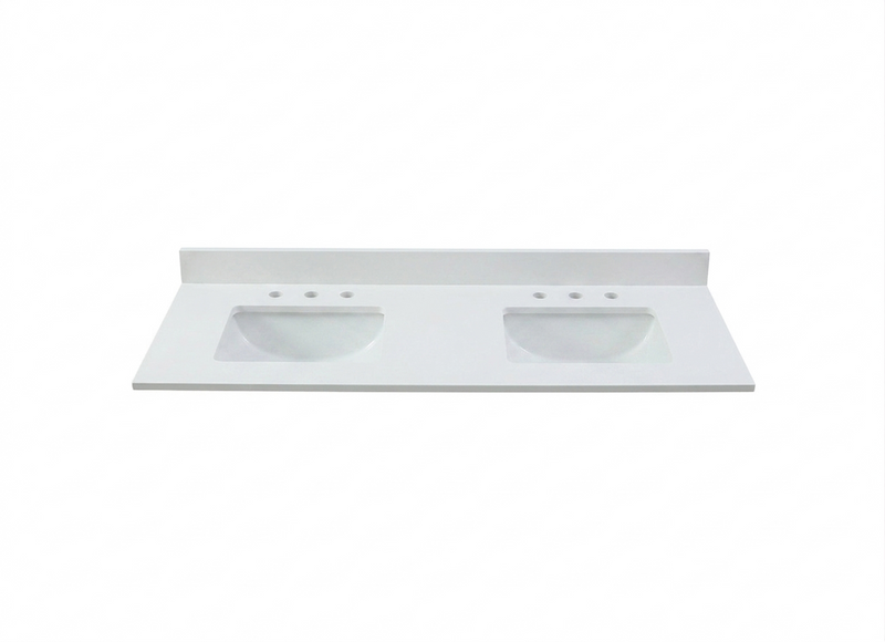 61" Snow White Quartz Vanity Top with Sink