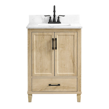 Hardin 24" Single Vanity With Carrara White Engineered Stone Top