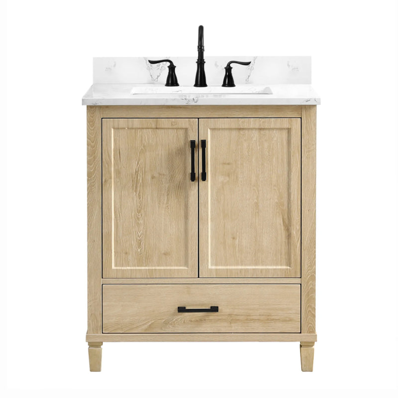 Hardin 30" Single Vanity With Carrara White Engineered Stone Top