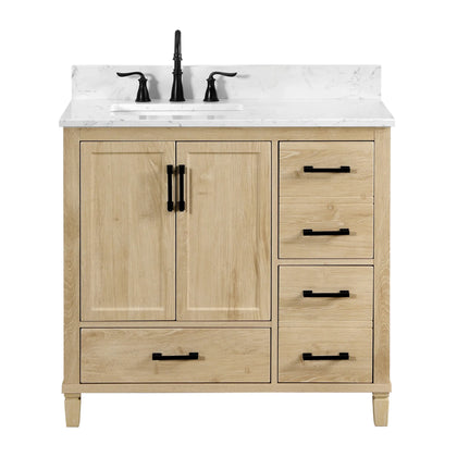 Hardin 36" Single Vanity With Carrara White Engineered Stone Top