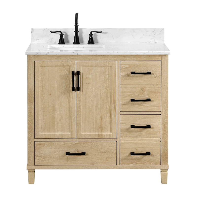 Hardin 36" Single Vanity With Carrara White Engineered Stone Top