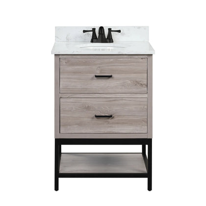 Hartley 24" Single Vanity With Carrara White Quartz Stone Top