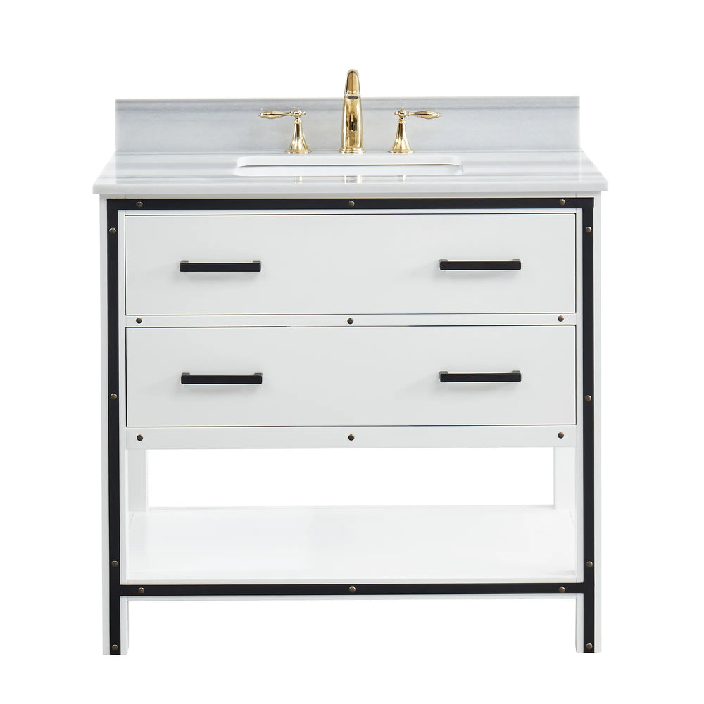 Hendrick 36" Soft White Vanity With Marmara Marble Top