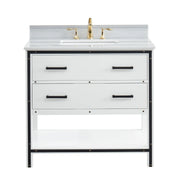 Hendrick 36" Soft White Vanity With Marmara Marble Top