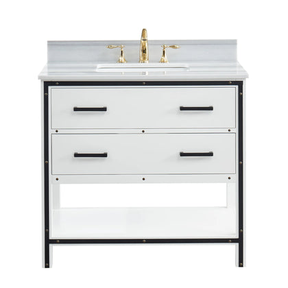 Hendrick 36" Soft White Vanity With Marmara Marble Top
