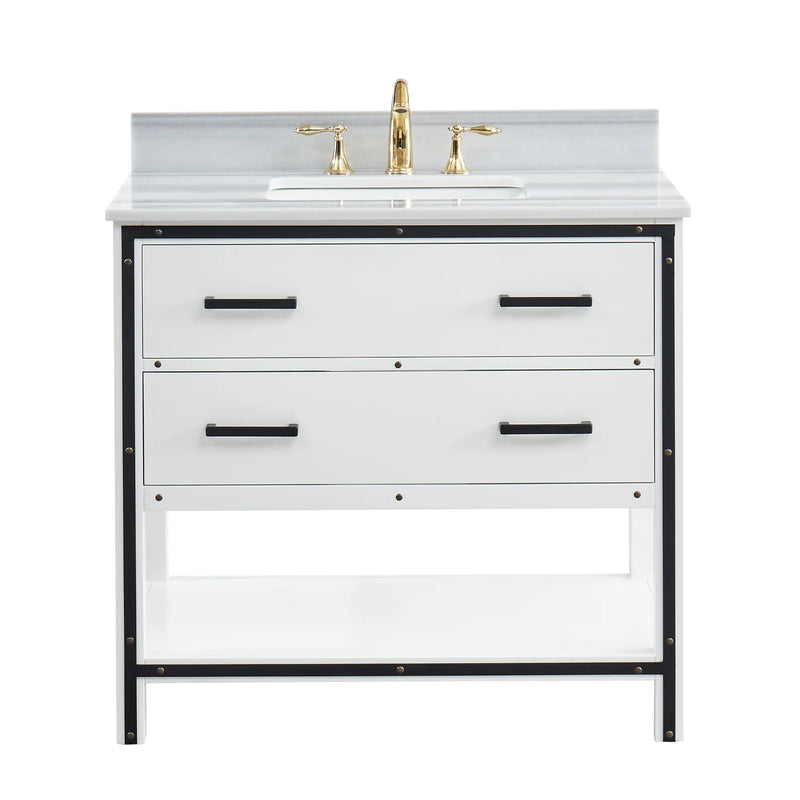 Hendrick 36" Soft White Vanity With Marmara Marble Top