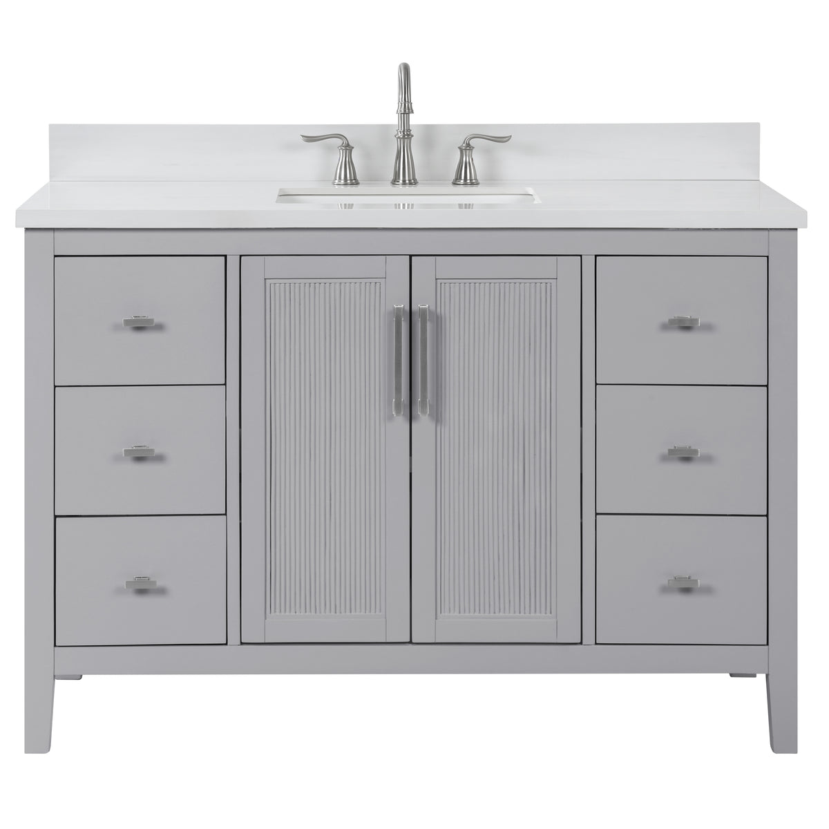 Hollister 48" Single Vanity with Sintered Stone Carrara Top
