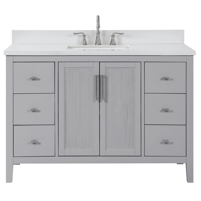 Hollister 48" Single Vanity with Sintered Stone Carrara Top