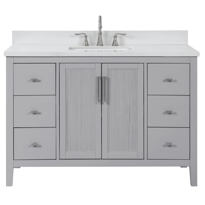 Hollister 48" Single Vanity with Sintered Stone Carrara Top