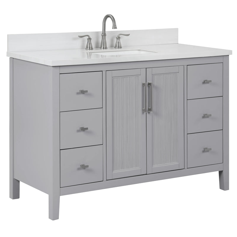 Hollister 48" Single Vanity with Sintered Stone Carrara Top