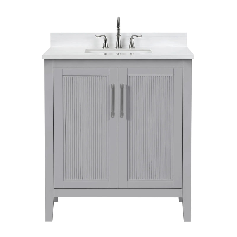 Hollister 30" Single Vanity with Sintered Stone Carrara Top