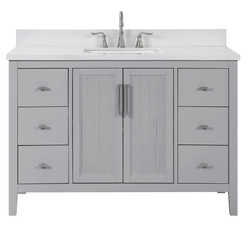 Hollister 48" Single Vanity with Sintered Stone Carrara Top