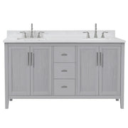 Hollister 60" Vanity Set with Sintered Stone Carrara Top