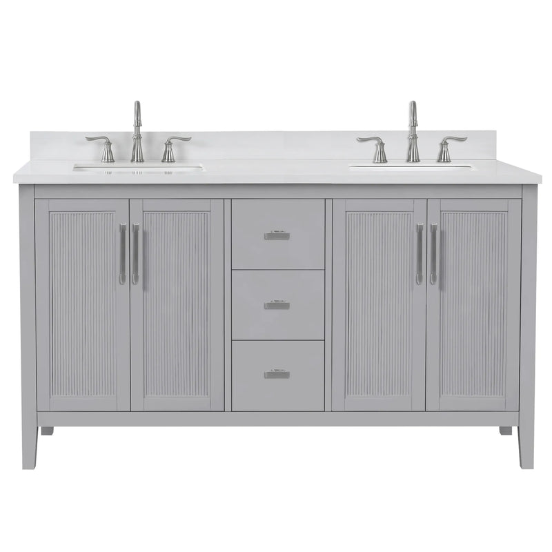Hollister 60" Vanity Set with Sintered Stone Carrara Top