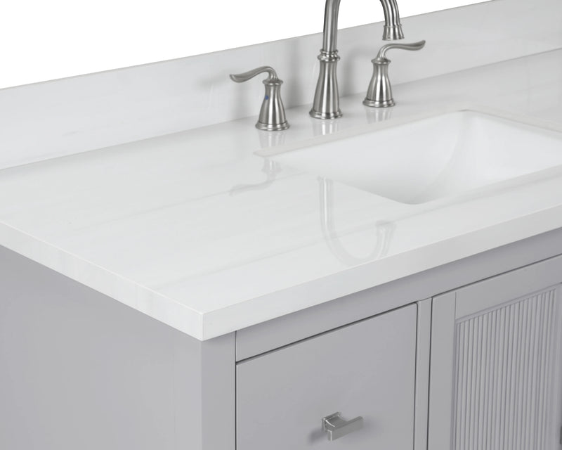 Hollister 48" Single Vanity with Sintered Stone Carrara Top