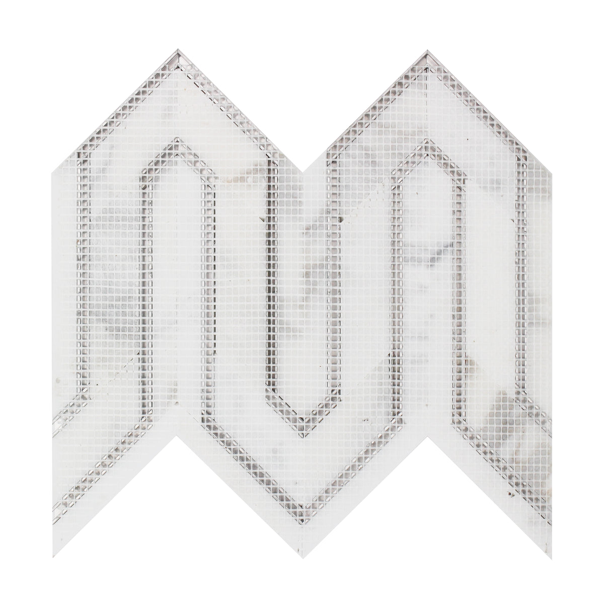 Arrows-Calacatta Gold with Gold Metal Accents 12-in x 9-in Polished Waterjet Mosaic Wall Tile( 3.55 sq. ft. /Box )