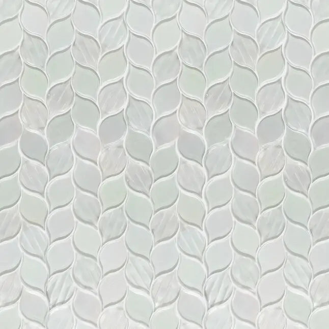 Laser Cut 11"x12" Iridescent Unique Ascending Vine Leaf Design Glass/Stone Mixed Diamond Mosaic Wall Tile( 9.2 sq. ft. /Box )