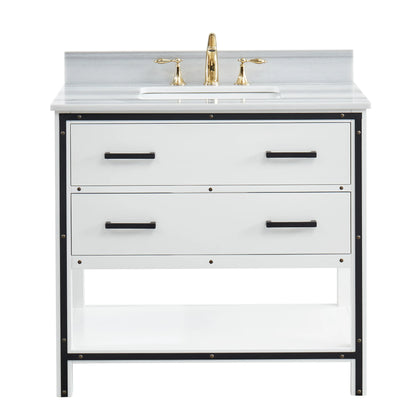 Hendrick 36" Soft White Vanity With Marmara Marble Top