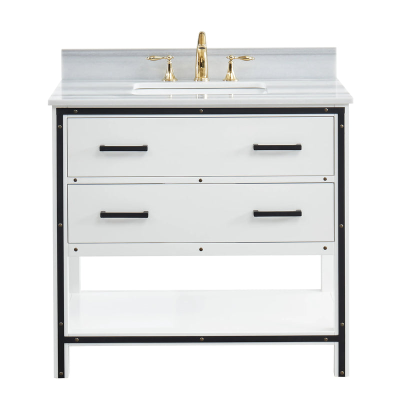 Hendrick 36" Soft White Vanity With Marmara Marble Top