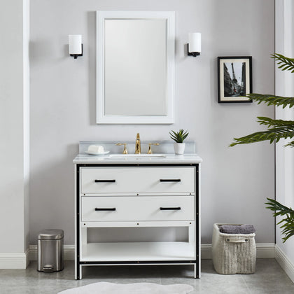 Hendrick 36" Soft White Vanity With Marmara Marble Top
