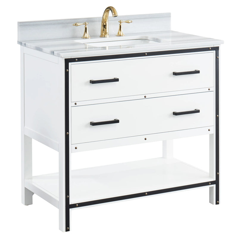 Hendrick 36" Soft White Vanity With Marmara Marble Top