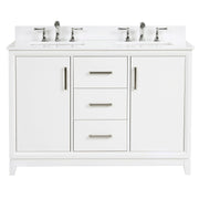 Luton 48" double Vanity With Crystal White Quartz Stone Top