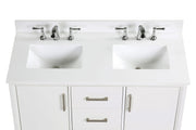 Luton 48" double Vanity With Crystal White Quartz Stone Top