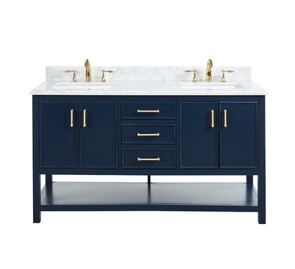 Manhattan 60" Vanity With Carrara Marble Top