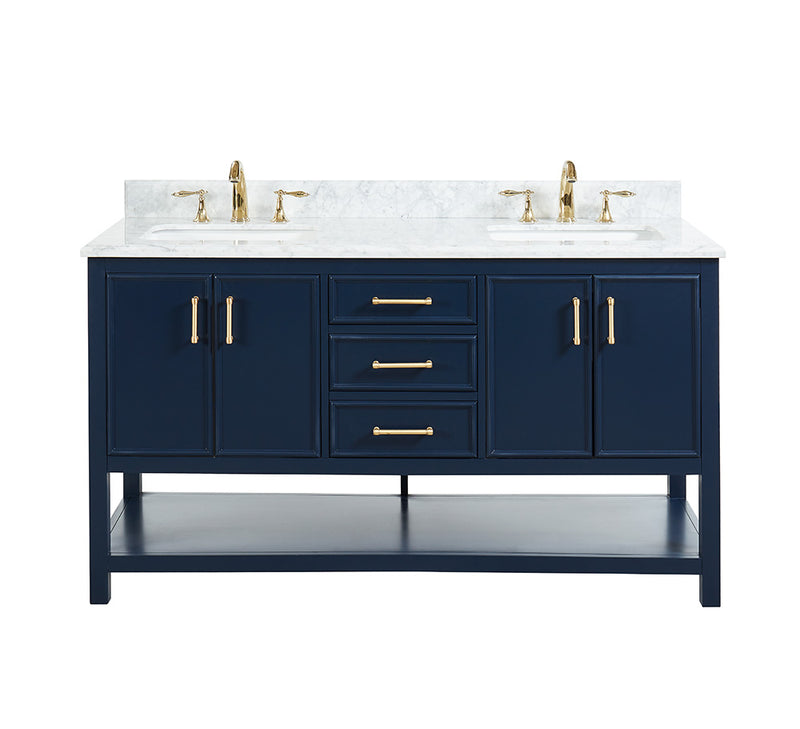 Manhattan 60" Vanity With Carrara Marble Top