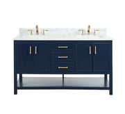 1.0 Manhattan 60" Vanity With Carrara Marble Top